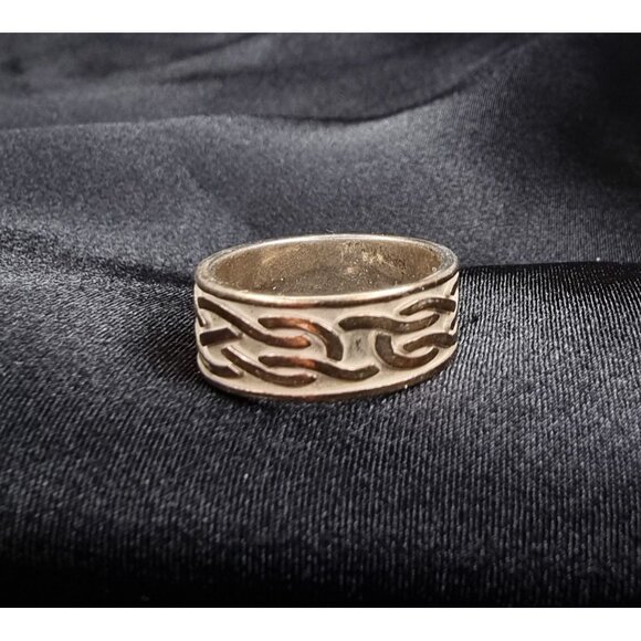 Rare Vintage Sterling Silver 925 Intricate Flame Design Ring Size 7 - Picture 4 of 5